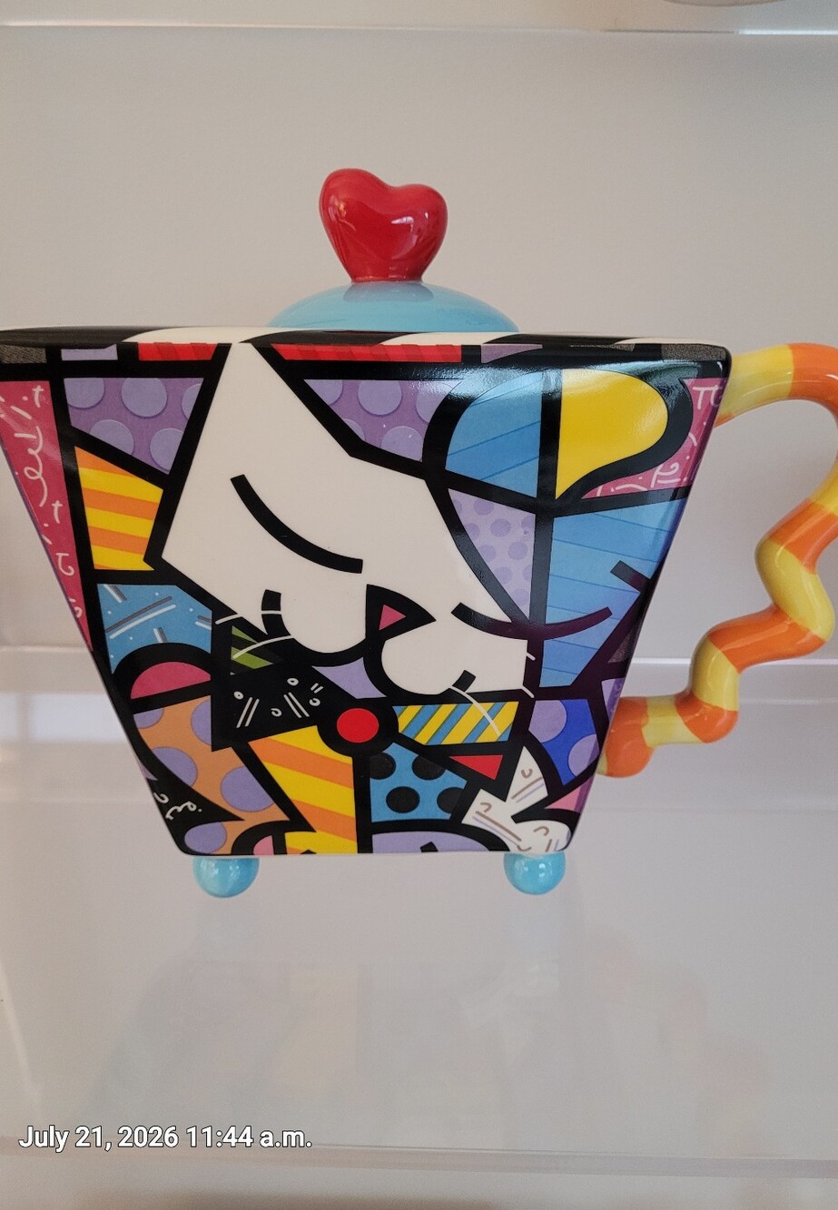Romeo Britto Cat Teapot
